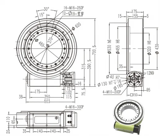 Heavy-Duty Hollow Rotary Platform Drawing