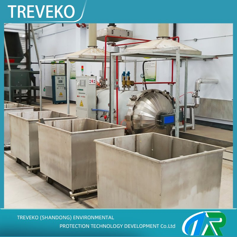 Professional Horizontal Steam Sterilizer Equipment for Clinical Waste Sterilization