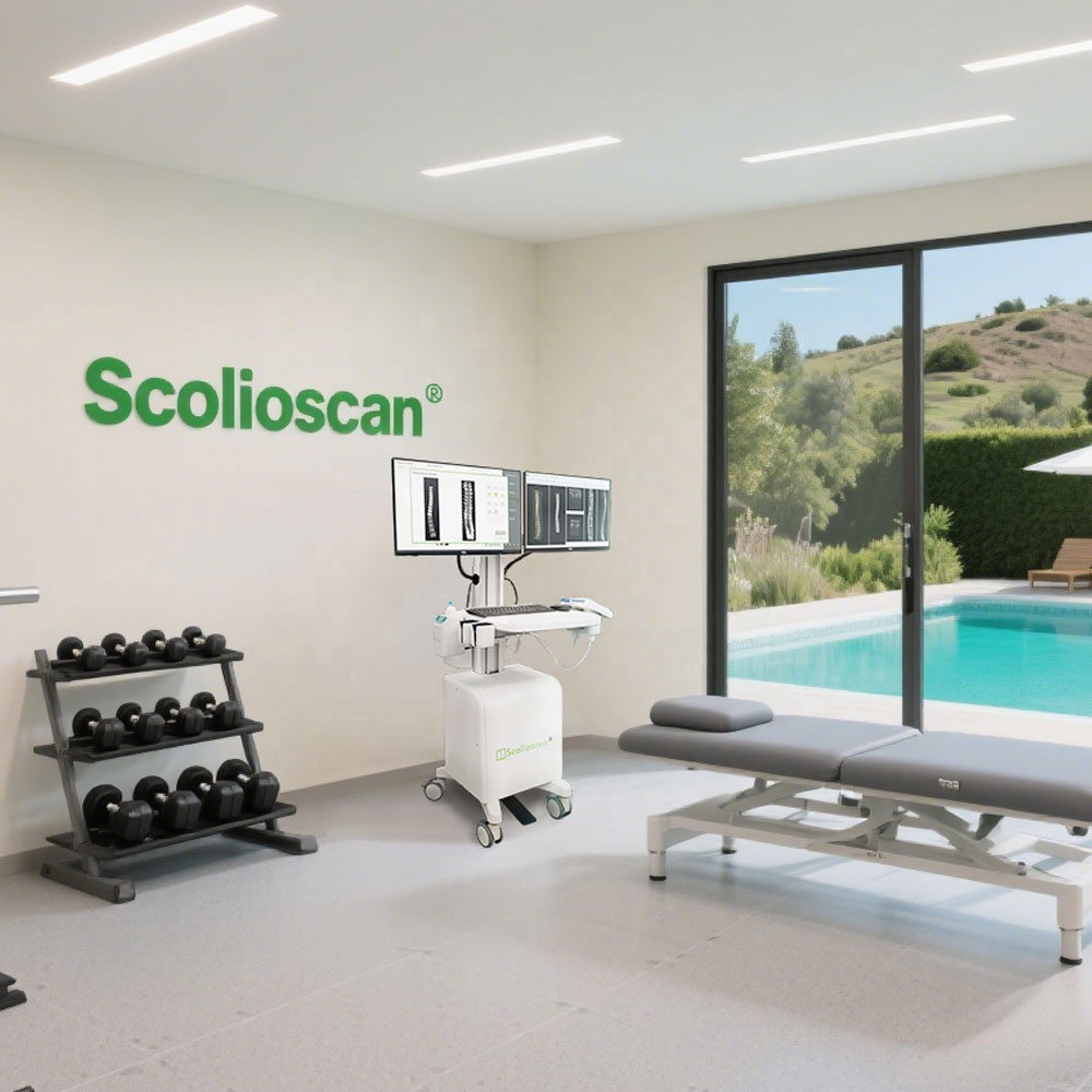 Cobb Angle Measurement Ultrasound Imaging Scanner SCN201 Thoracolumbar Scoliosis Assessment System AI Automated Software