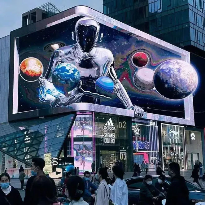 Virtual Naked Eye 3D Technology Immersive Advertising Interactive 3D Video Wall Panel Screen LED Display