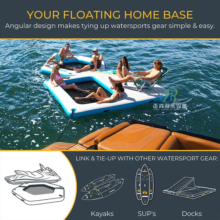 Custom PVC Hexagon Water Inflatable Floating Platform for Leisure