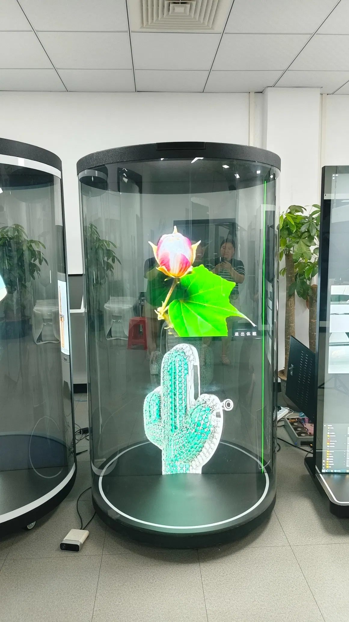 75 Inch Ai Digital Human Transparent Showcase Naked Eye 3D Virtual Human Showcase for Shopping Mall Welcome Holographic Equipment for Technology