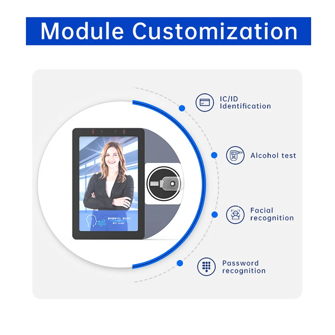 Pre-Job Safety Control Non-Contact Alcohol Testing Facial Recognition Intelligent Attendance &amp; Data Management All-in-One Device