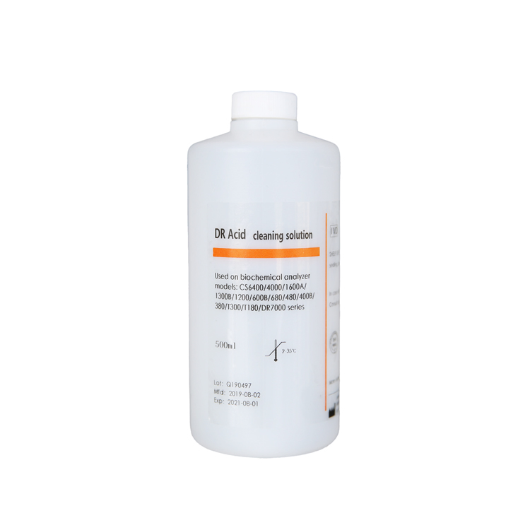 Cheap Price Dirui Acid Cleaning Solution 500ml Suitable for Biochemical Analyzer Clinical Diagnosis OEM