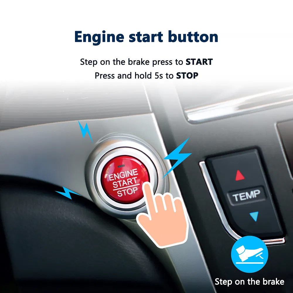 Eagle Safety Universal Push Button Remote Start Keyless Entry Alarm System for Engine Stop Star Car Alarm
