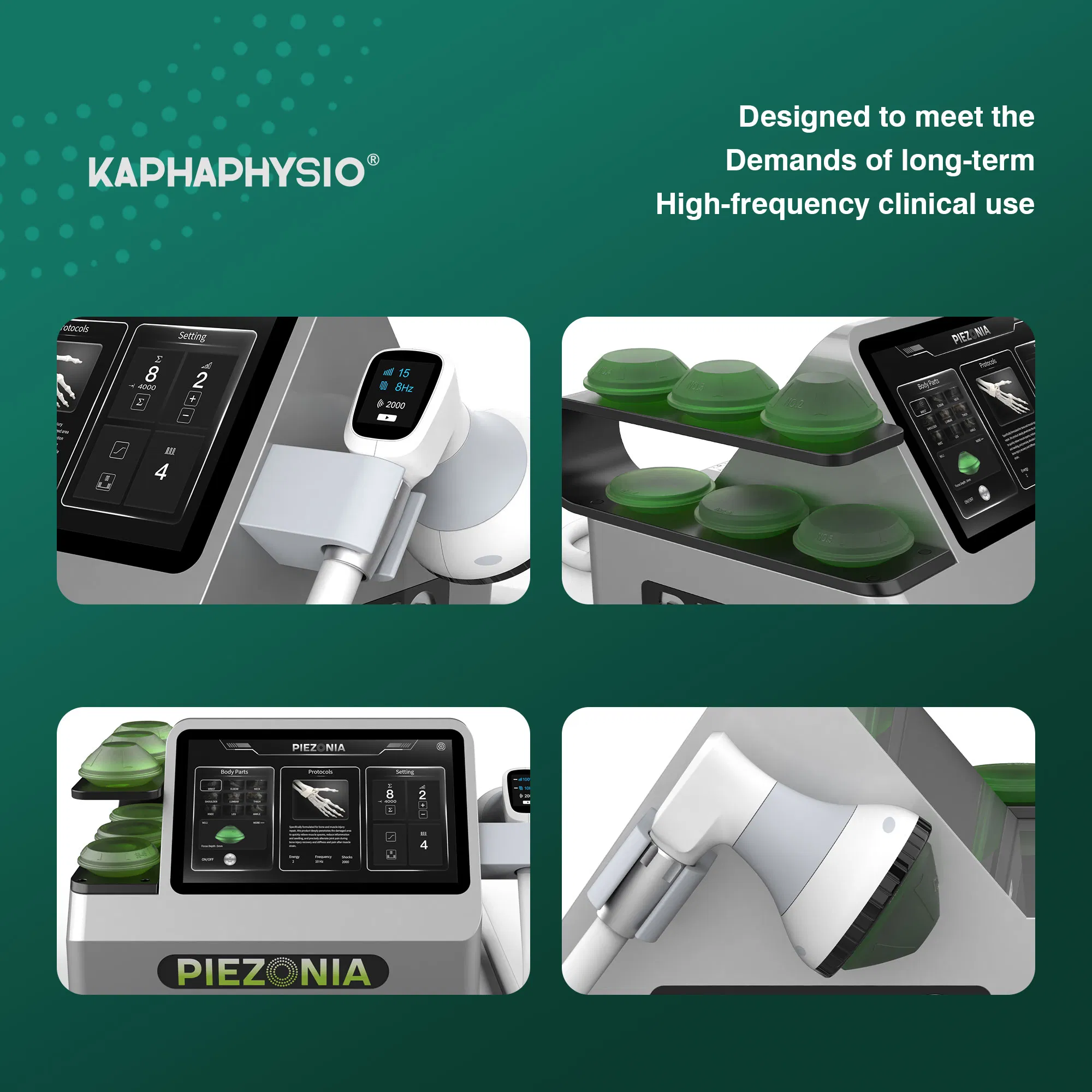 Kaphaphysio Piezonia Clinical Eswt Shockwave Therapy Equipment Piezoelectric Device for Pain Therapy