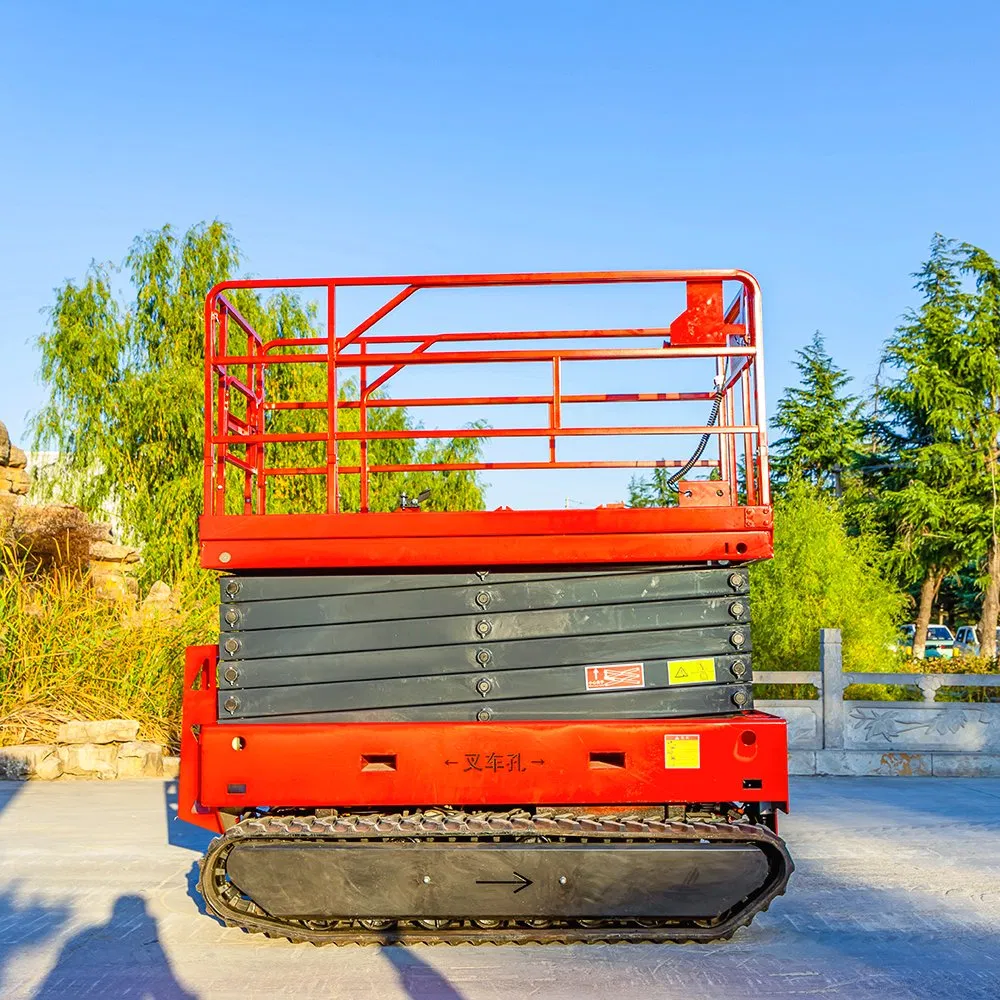 Durable 10m Electric Scissor Lift Platform for Rough Terrain with Hydraulic Lifting Technology