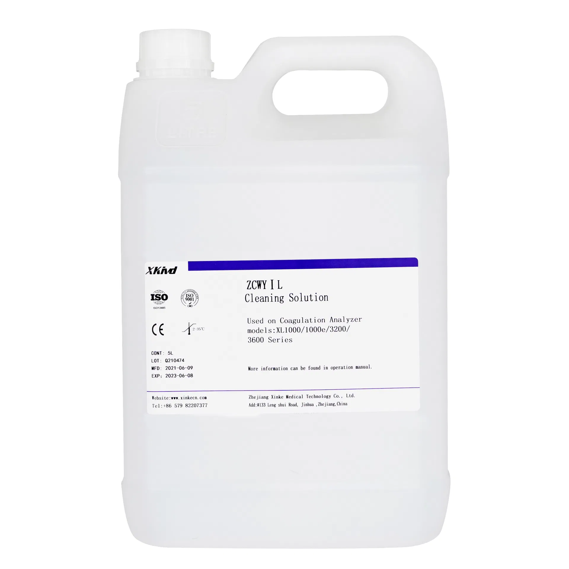 Cleaning Solution II for Analyzer of Zonci XL1000/1000e/3200/3600 Coagulation Analyzer for Hospital Equipment