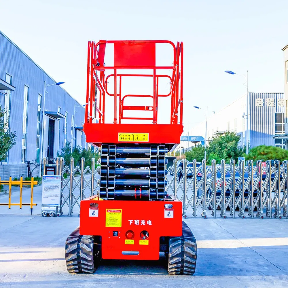 Durable 10m Electric Scissor Lift Platform for Rough Terrain with Hydraulic Lifting Technology