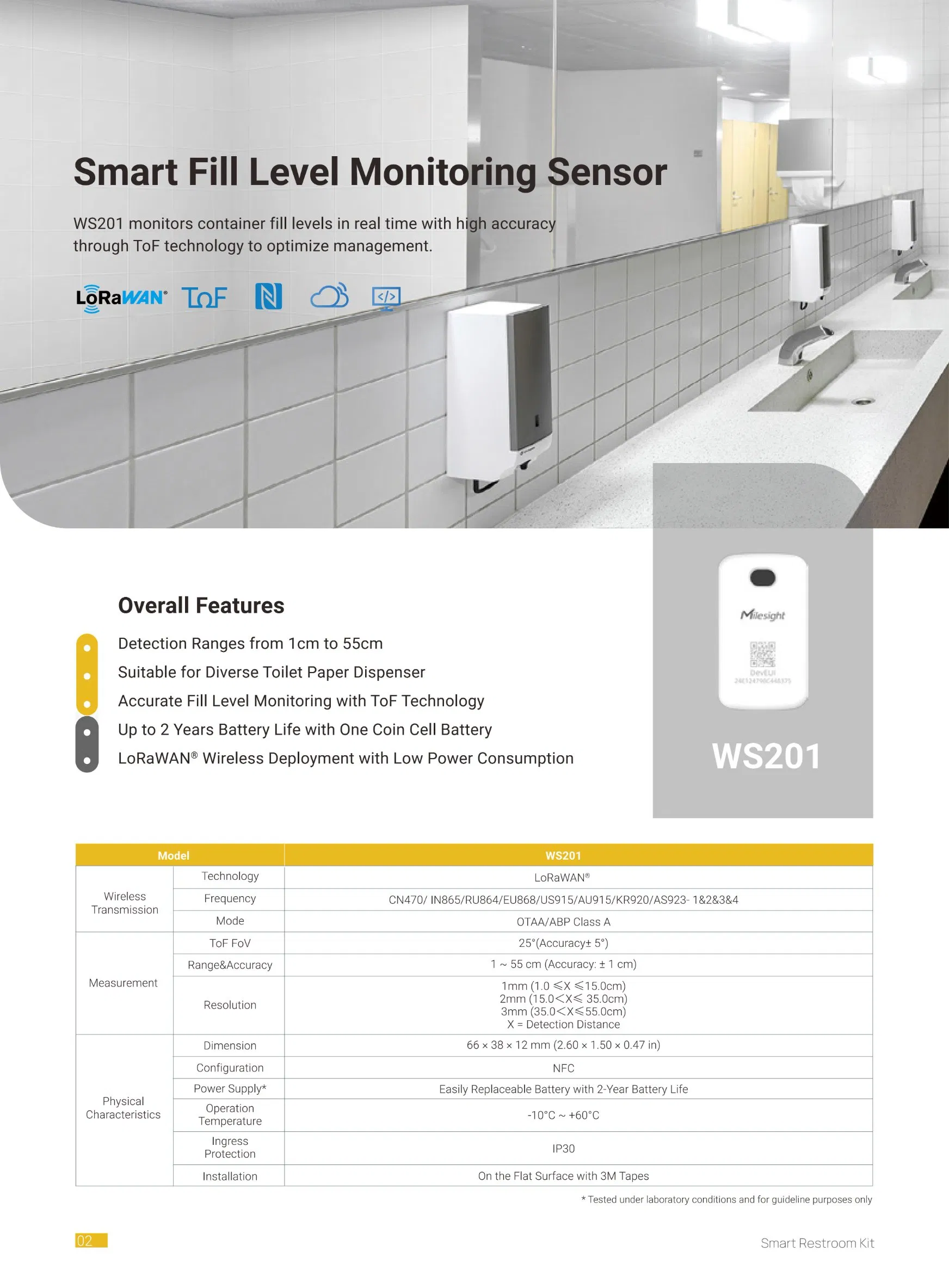 The One-Stop Smart Restroom Solution Equipped with Diverse Sensors and IoT Technologies