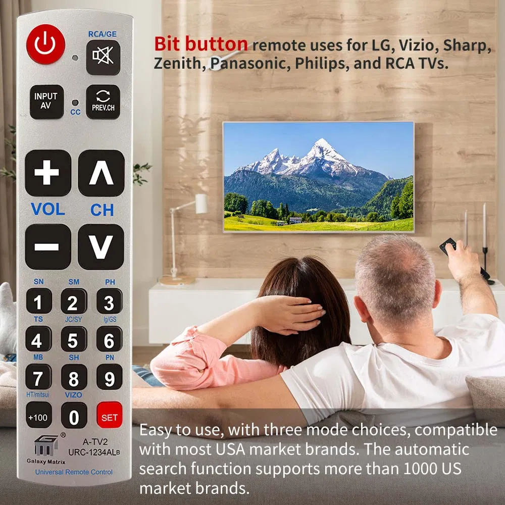 Universal Remote Model A-TV2 View 10