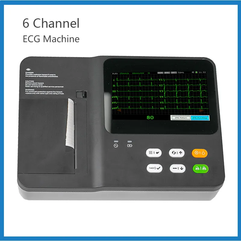 Portable 6 Channel ECG EKG Machine