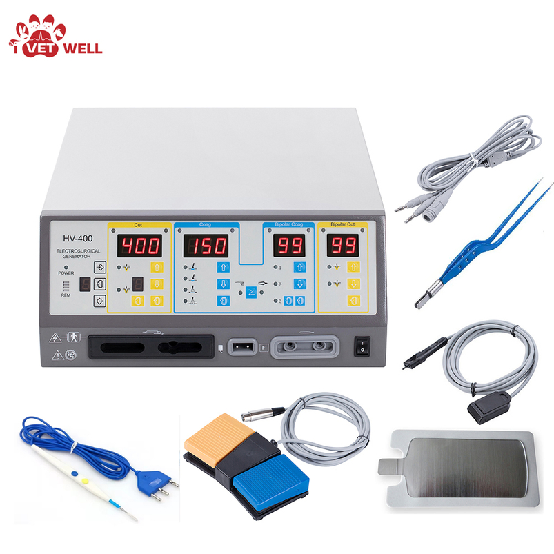 Digital Control System Esu Veterinary Surgery Equipment High Power 400W Esu Veterinary Electrosurgical Unit