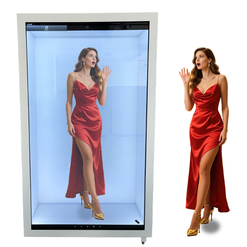 Large Format 75-Inch Virtual Human Holographic LCD Showcase Cabinet with Transparent Touch Technology &amp; Ai Interaction