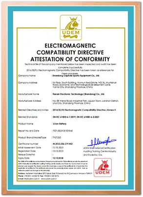 Patent technology certificate for Capriole electric motorcycle innovation