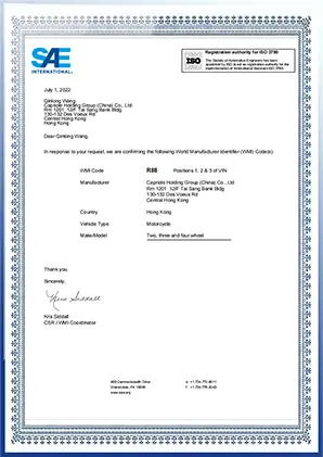Capriole international standard certification page 4