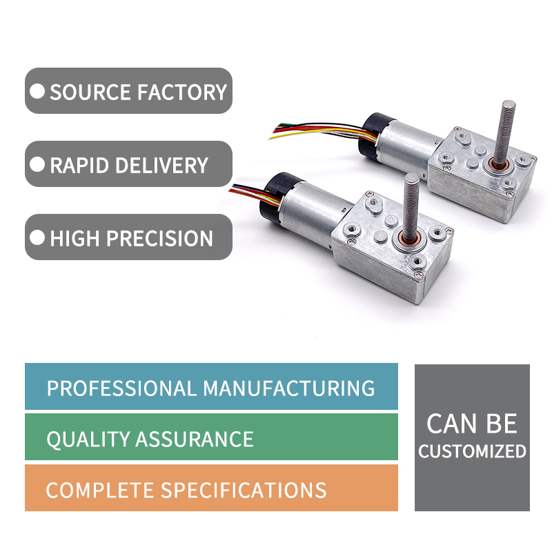 32*46mm Worm Gearbox With 24mm Bldc Motor 90 Degrees Shaft 24 Volt Electric Small Self-locked Motors Low Speed