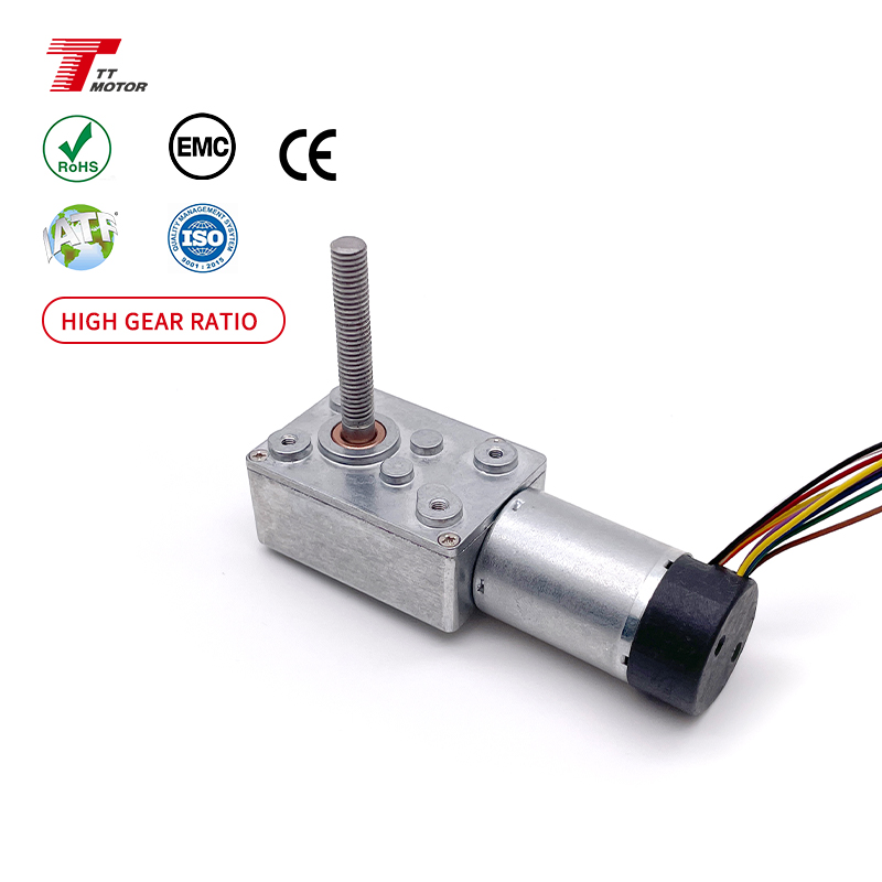32*46mm Worm Gearbox With 24mm Bldc Motor 90 Degrees Shaft 24 Volt Electric Small Self-locked Motors Low Speed