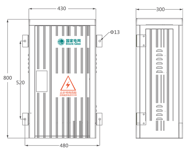 TY-DFW-4B Appearance and installation dimensions