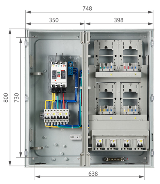 TY-SXD2-4B Model dimensions and configuration diagram