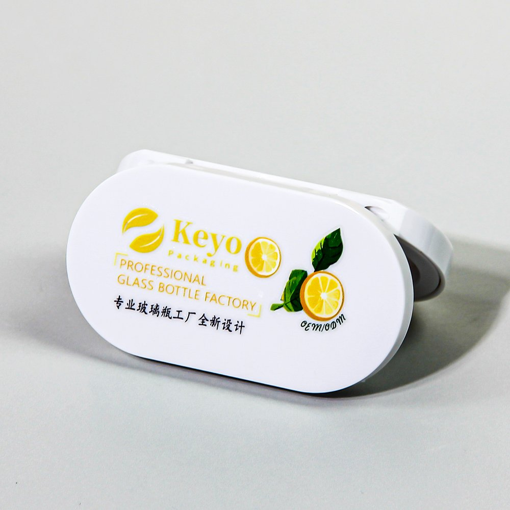 Wholesale Cute Oval White Two-Color Eyeshadow Palette Empty Blush Packaging with Mirror