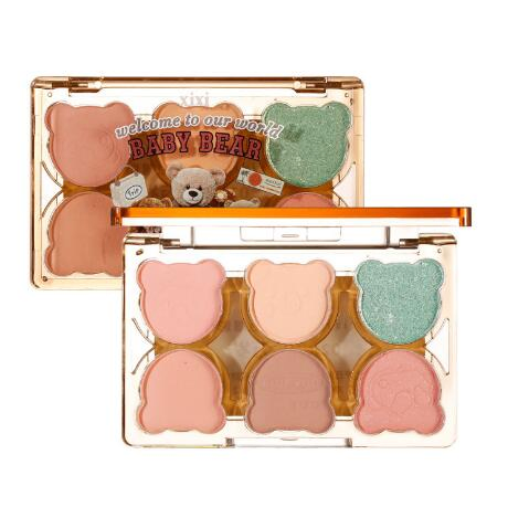 Six-Color Cool Broken Diamond Pink Purple Blue Eyeshadow Palette