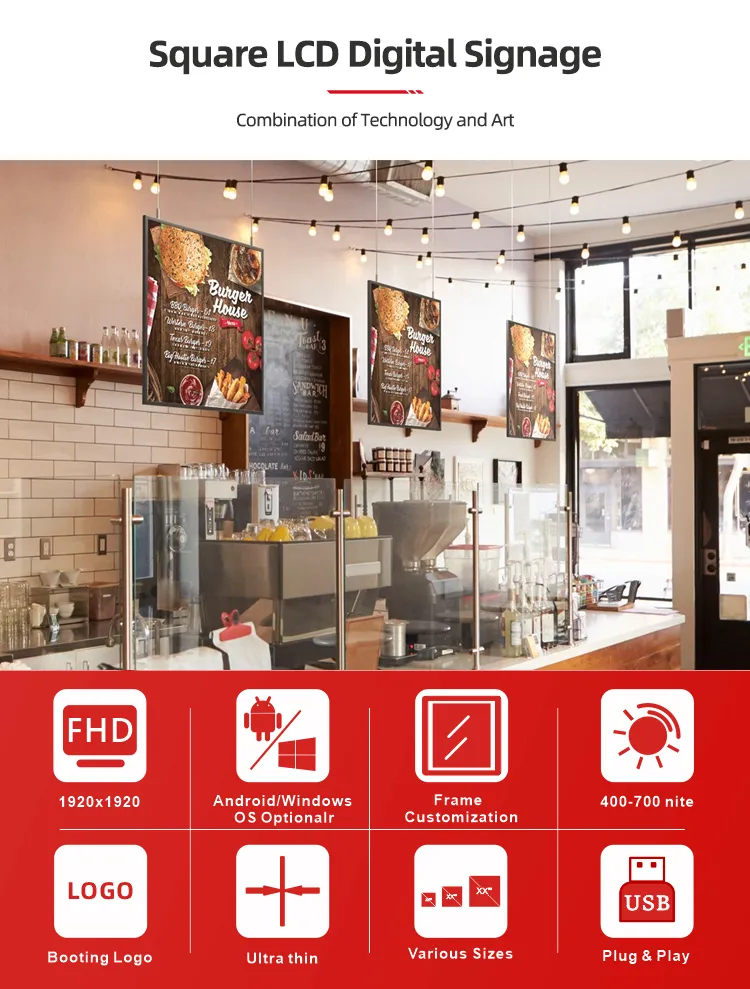 Square LCD Display View 1