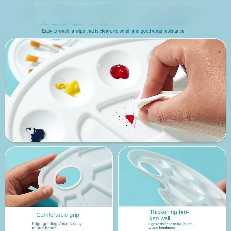 Color Palette Brush Set Plastic Multi-Grid Art Painting Supplies Wholesale