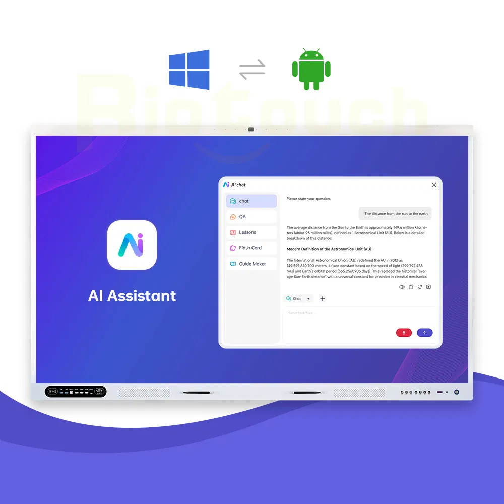 Interactive Flat Panel 105 Inch Professional Grade Smart Board with Executive Styling and Wireless Sharing Interactive Whiteboard