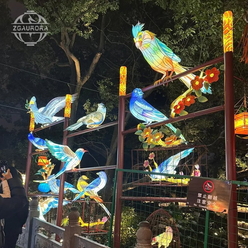 Bird and Flower Lanterns Decoration for Park