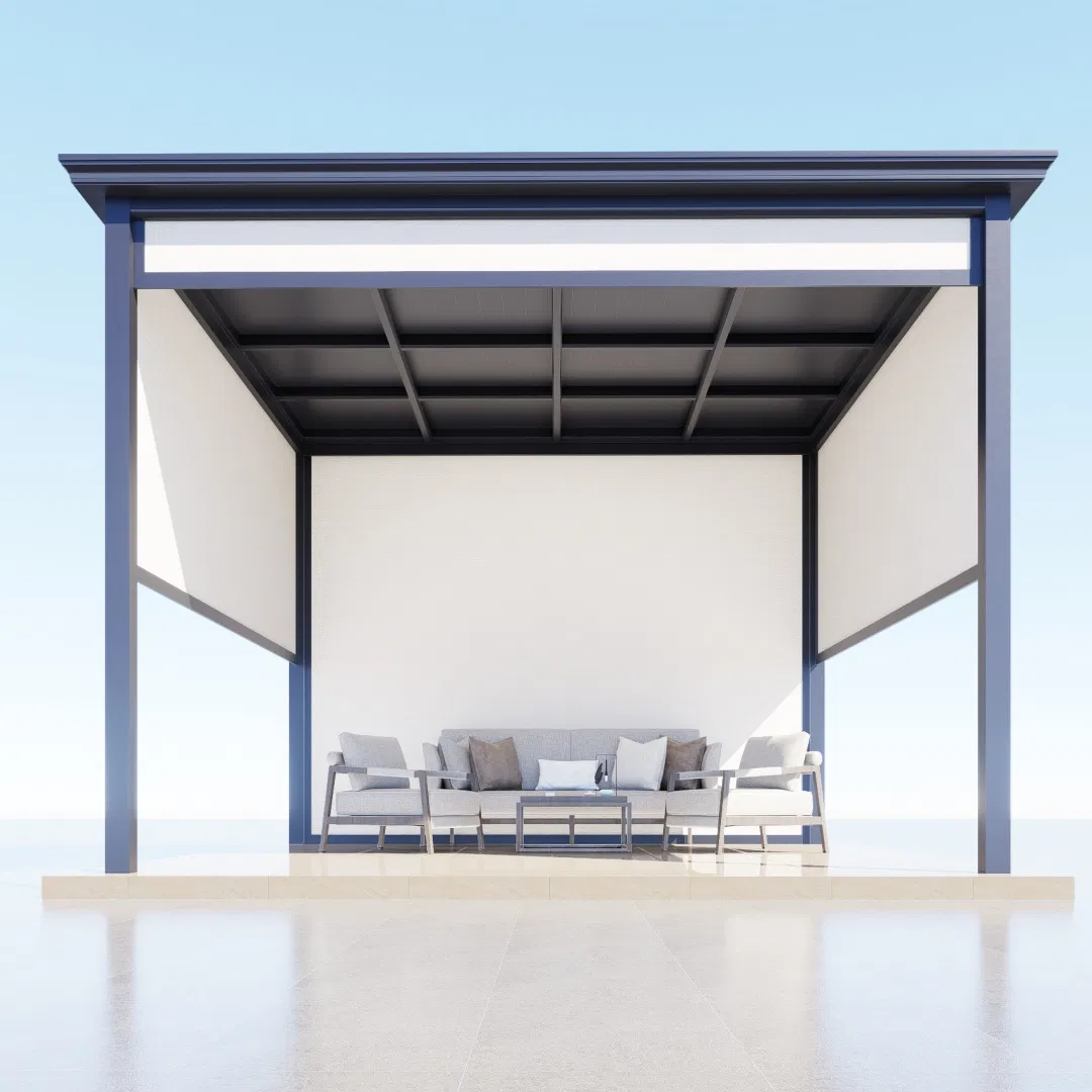 Quality Bioclimatic Electric Patio Gazebo Lightweight Portable Modern Metal Pergola Adjustable Slats Garden Photography