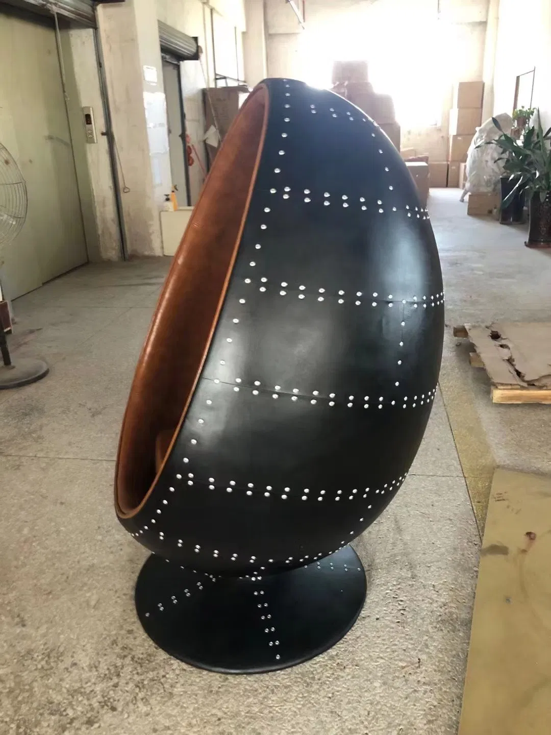 Aviator Retro Industrial Loft Style Living Room Black Finish Ball Chair