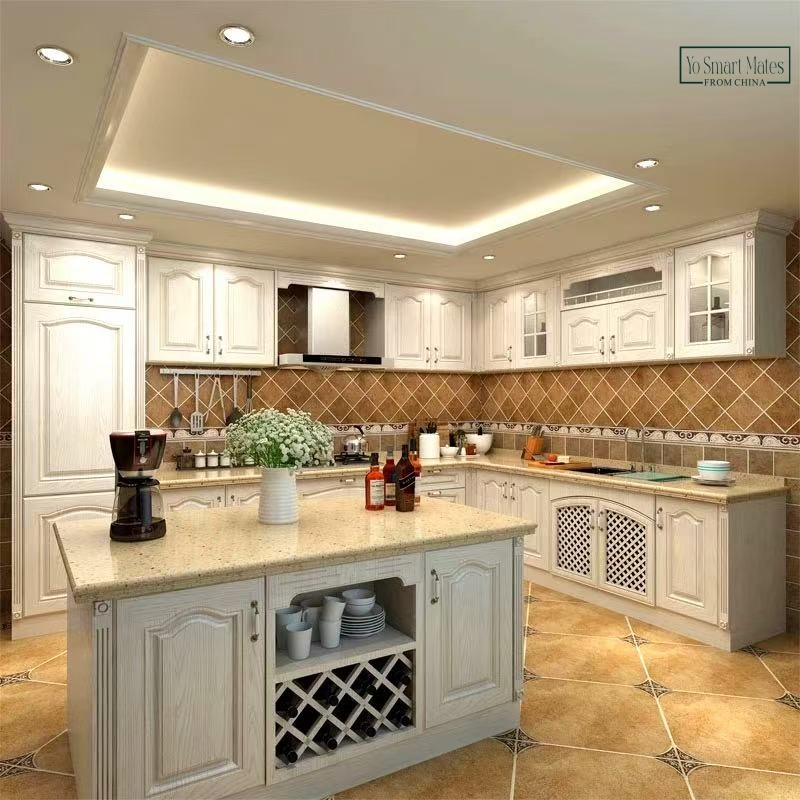 Retro Style Kitchen Cabinets Custom Shape Design Reproduce Classic Kitchen Home Aesthetic Style