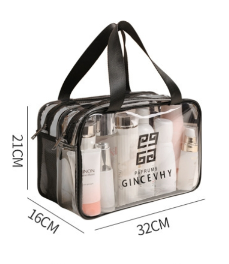 PVC Double-Layer Waterproof Toiletry Bag - Wet &amp; Dry Separation