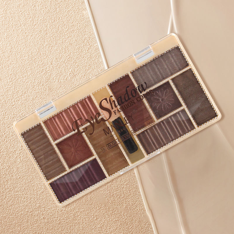 Seline Girl 10 Color Contour Highlighter Pearlescent Cosmetics Eyeshadow Palette