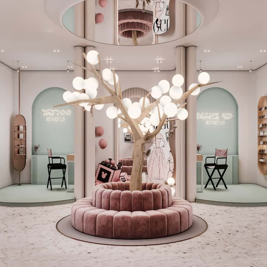 Custom Display Cabinet Beauty Salon Interior Design