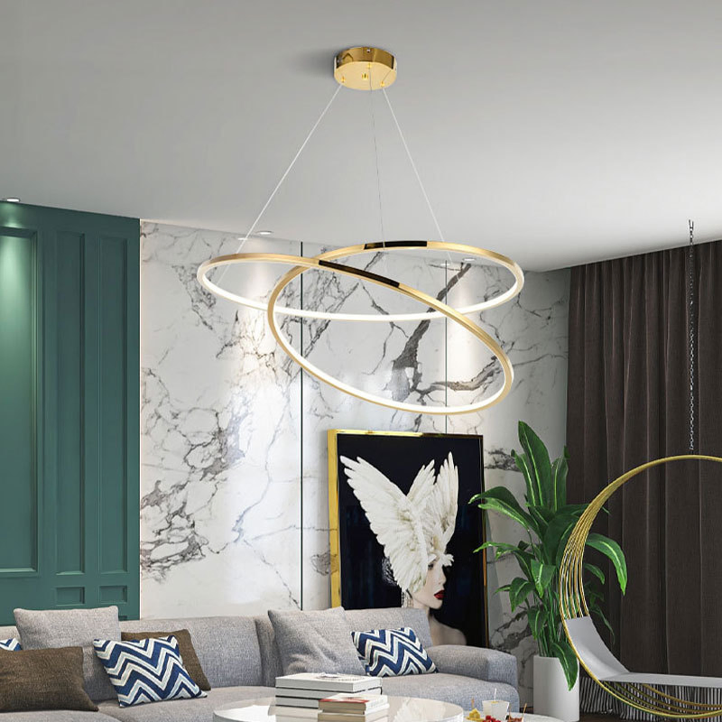 New Products Modern Nordic Minimalist LED Light Luxury Stainless Steel Pendant Light for Hall Living Room Pendant Lamp (P5014)