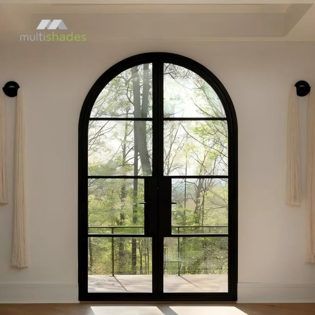 Multishades Retro French Style Lattice Glass Door MID-Century Aluminum Swing Casement Door with Tempered Glass