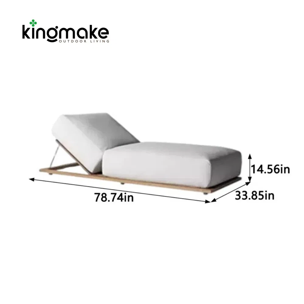 Retro-Style Solid Wood Outdoor Patio Garden Furniture Sun Lounge Lumbar-Friendly for Long-Time Sitting