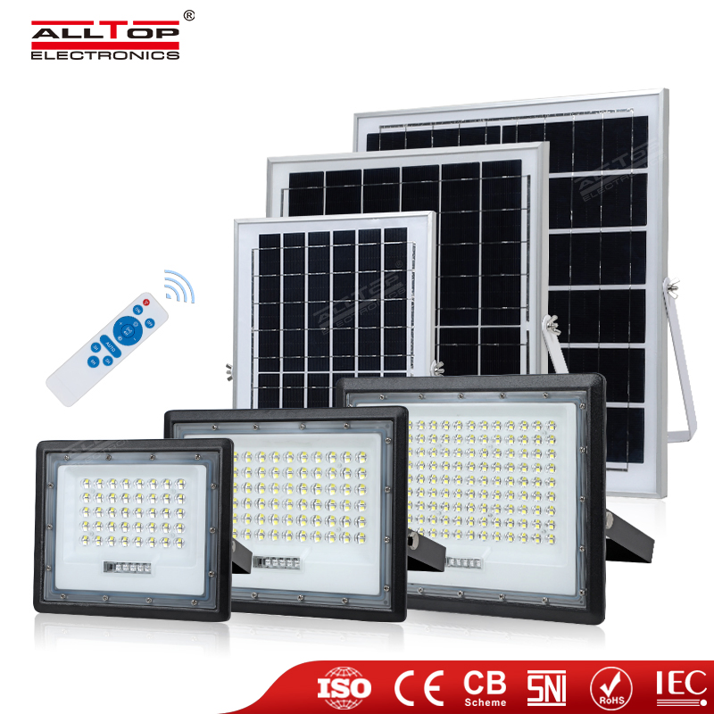 Alltop High Lumen Rechargeable 80W 160W 240 Watt Waterproof IP65 Stadium Outdoor Solar LED Flood Lights