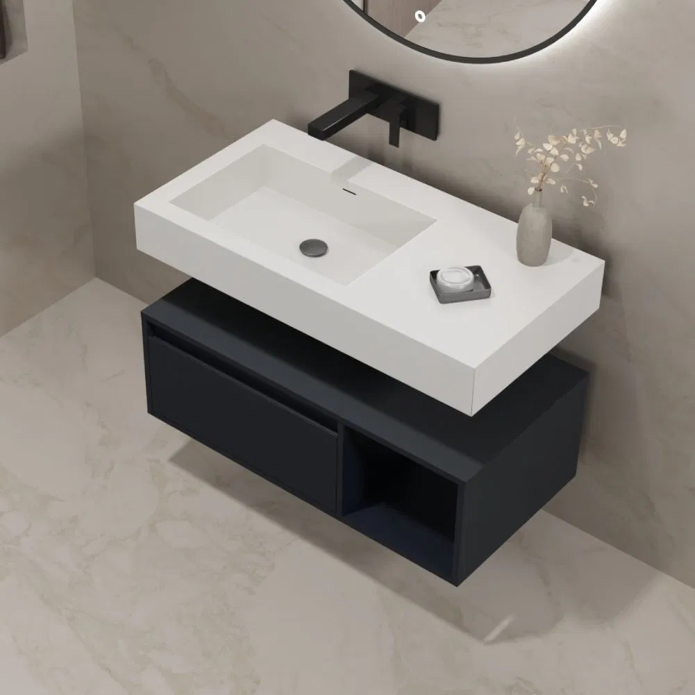Factory Wholesale Modern Minimalist Wall Mounted Bathroom Vanity with TUV for MDF Product Qualification Certificate