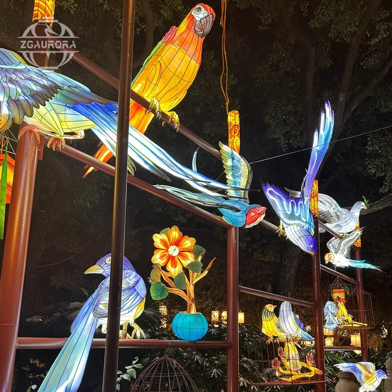 Bird and Flower Lanterns Decoration for Park