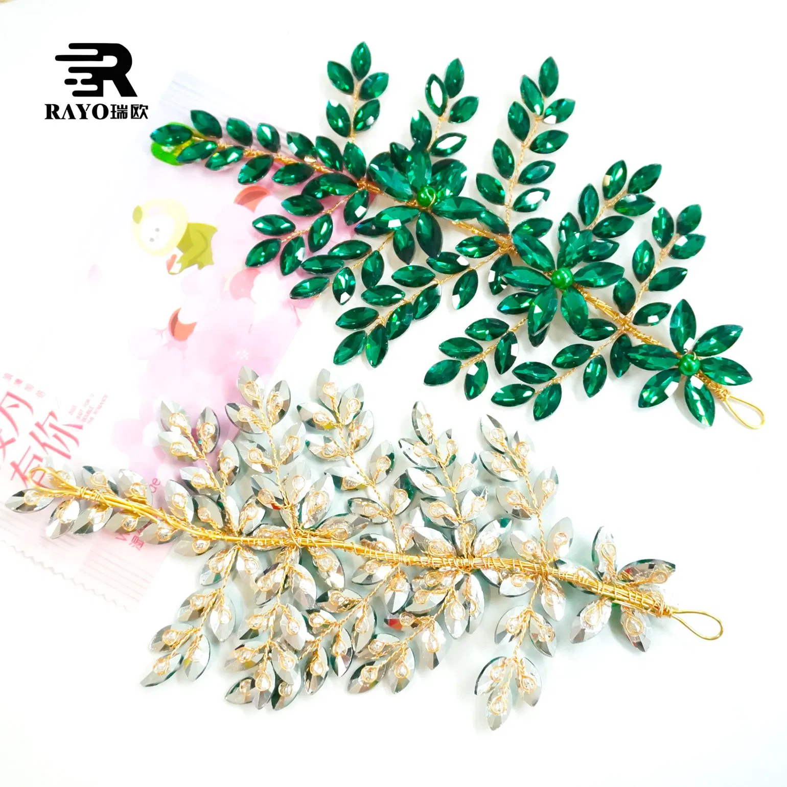 Luxury Bride Bridal Crystal Headpiece Diamond Shape Rhinestones Sew-on Technique Stretch Feature Wedding Party Hair Accessories