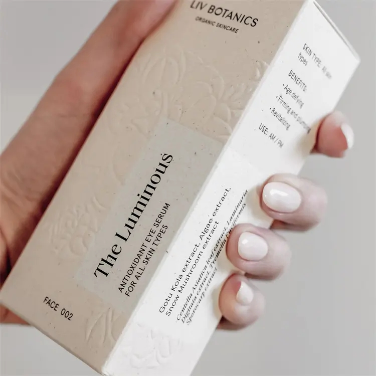 Elegant Custom Gold Foil Cosmetic Packaging Box Design for Beauty Products