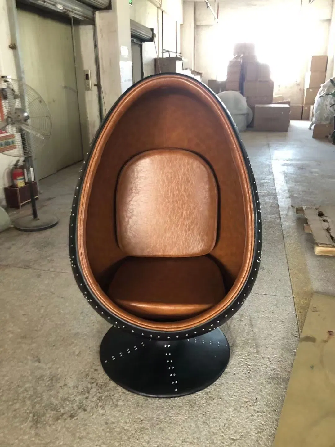 Aviator Retro Industrial Loft Style Living Room Black Finish Ball Chair