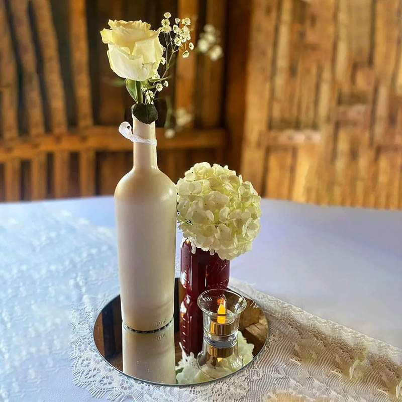 Mirror Candle Wedding Decorative Centerpiece for Romantic Atmosphere