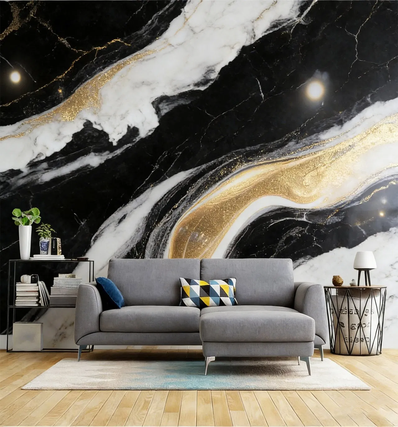 3fireproof Waterproof Indoor-Use Styling Wall Panel Art Decor Marble Bamboo Charcoal WPC Aku PVC Polyester Fiber Board China Factory Moisture-Proof