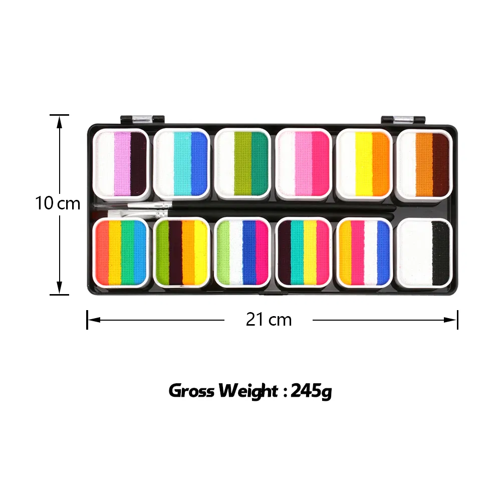 Water Based Split Cake Body Face Paint Palette Cosmetic Makeup Face Body Painting Kit for Kids Adults