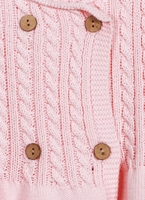 Spring Autumn Popular Pink Floral Knitted Jumper for Girls