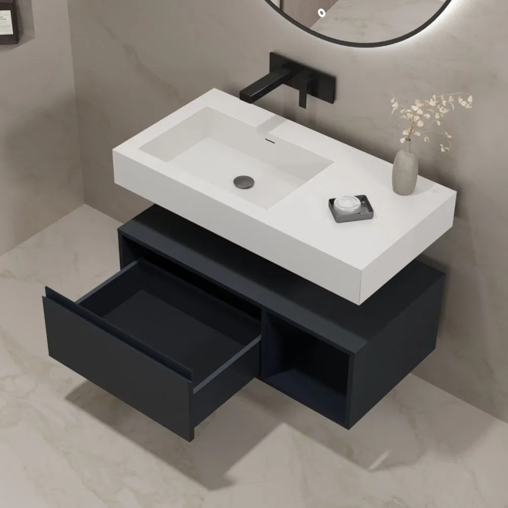 Factory Wholesale Modern Minimalist Wall Mounted Bathroom Vanity with TUV for MDF Product Qualification Certificate